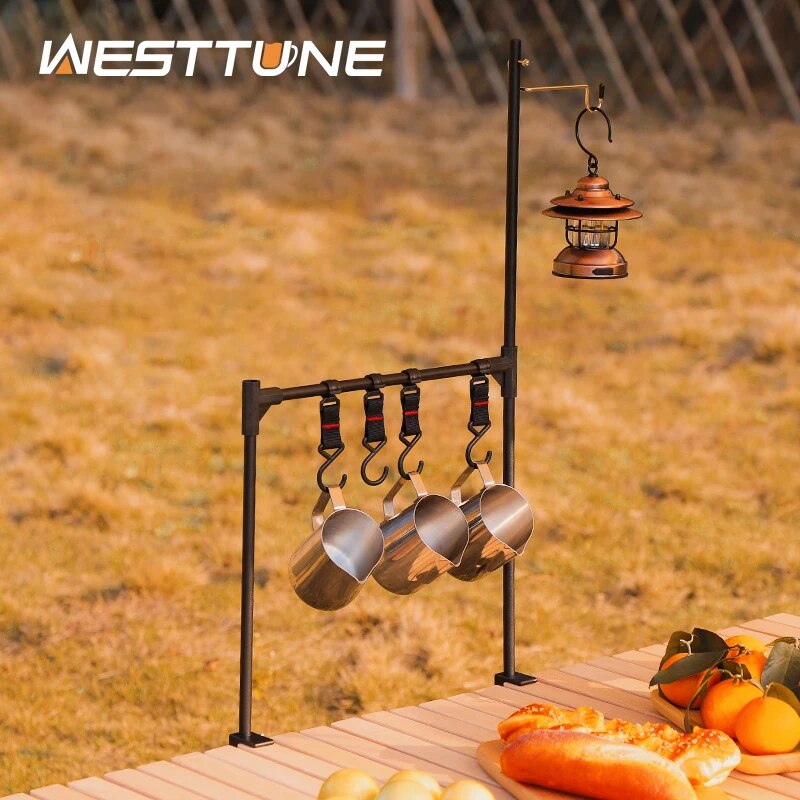 Outdoor Camping Sink - WESTTUNE Outdoor Desktop Storage Rack Camping