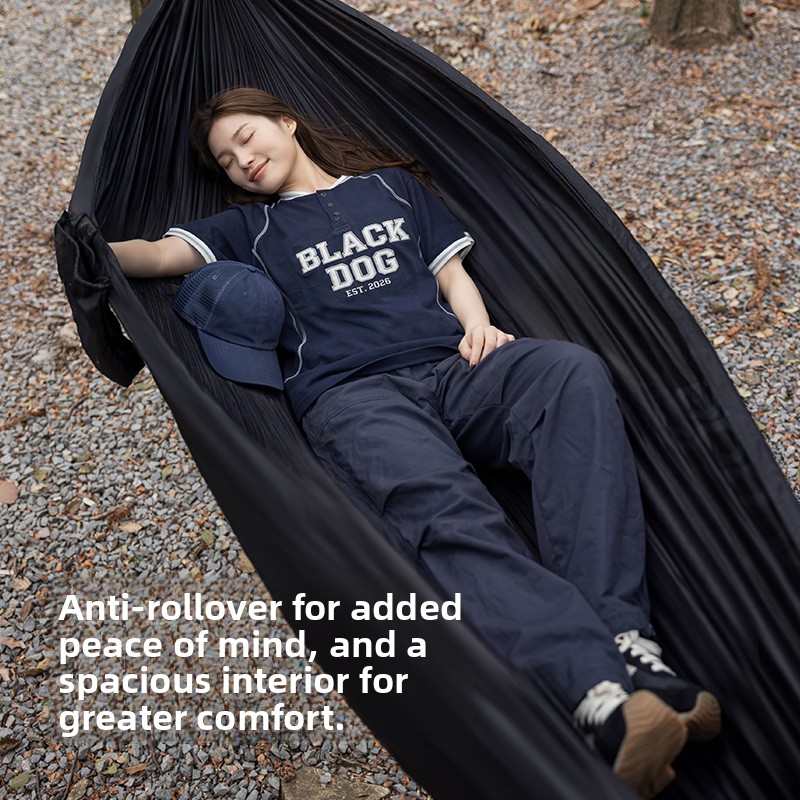 Outdoor Camping Hammock - Black Dog Solid Color Parachute Hammock
