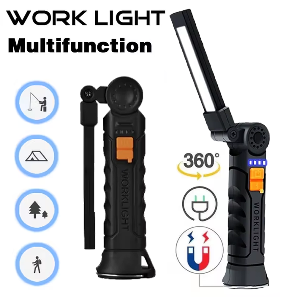 Outdoor Camping Lamp - Portable COB LED Flashlight USB Rechargeable