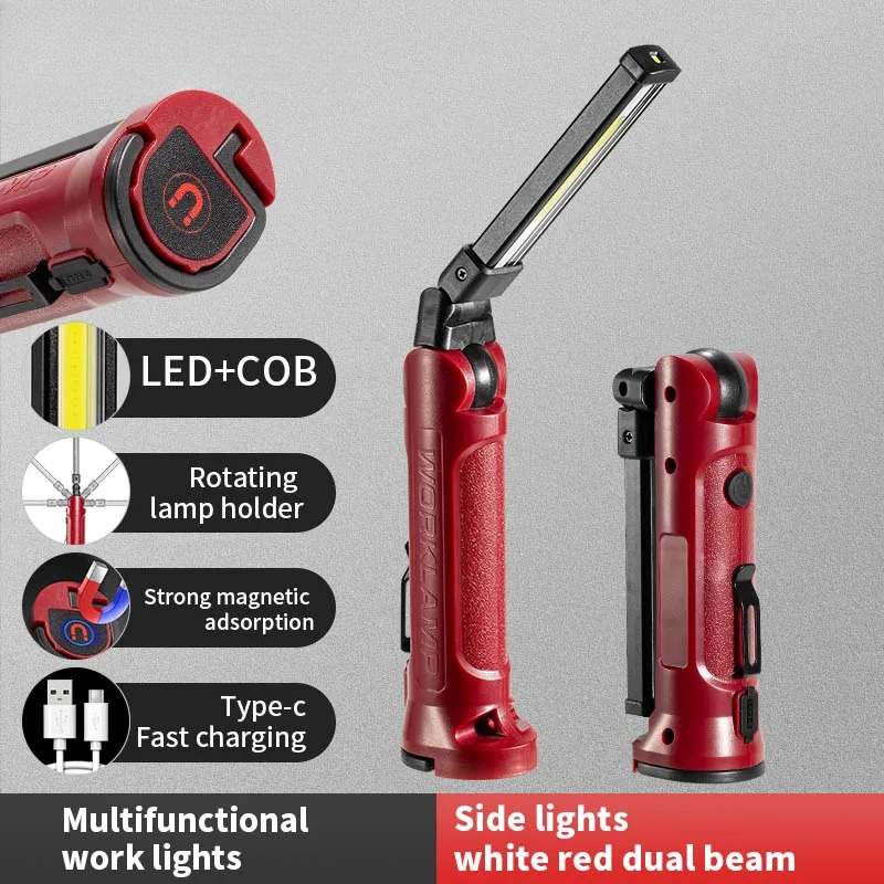 Outdoor Camping Lamp - COB LED Work Light Rechargeable Folding
