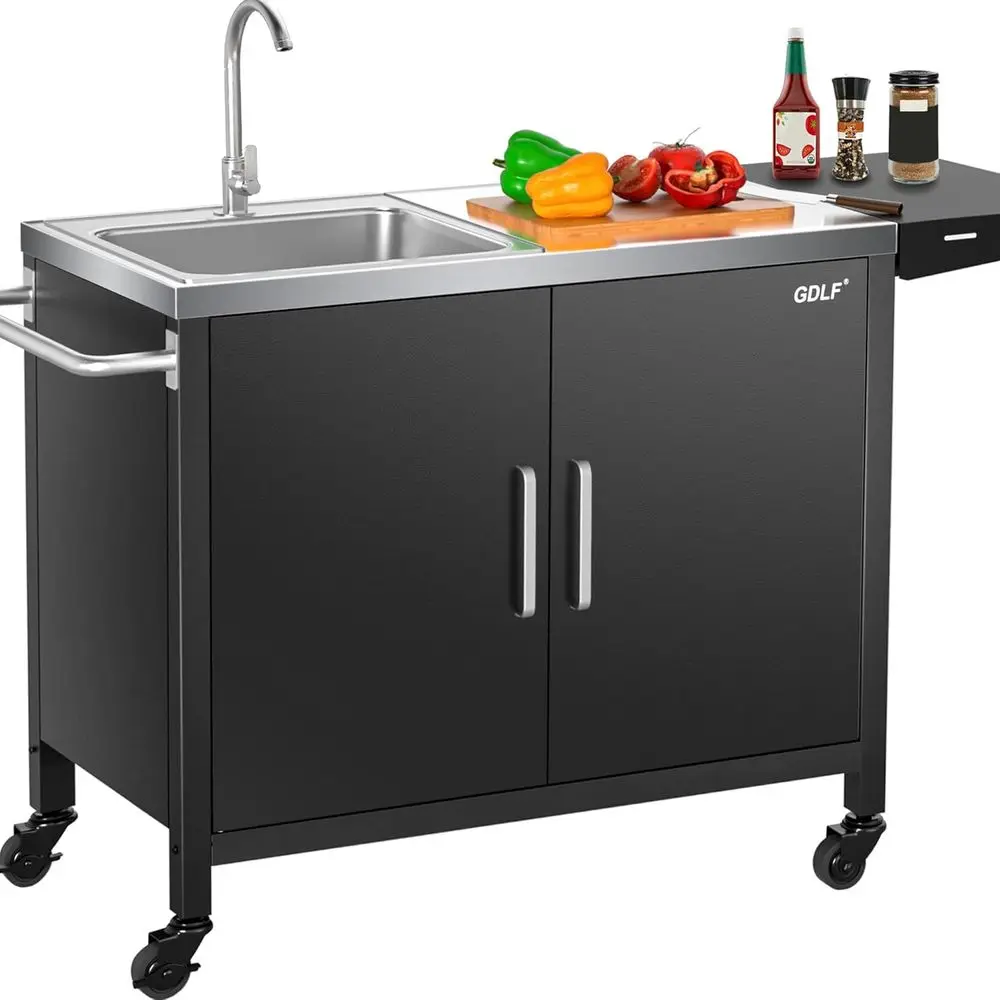 Outdoor Camping Sink - Outdoor Kitchen Island with Stainless Steel
