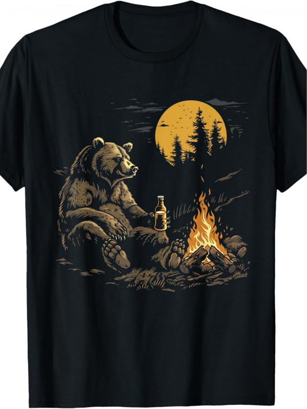Outdoor Camping Adventures - Men's Casual Cotton T - Shirt