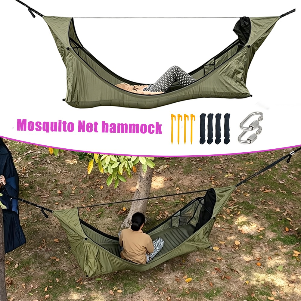 Outdoor Camping Mosquito Net - Flat Hammock with Mosquito Net Swing