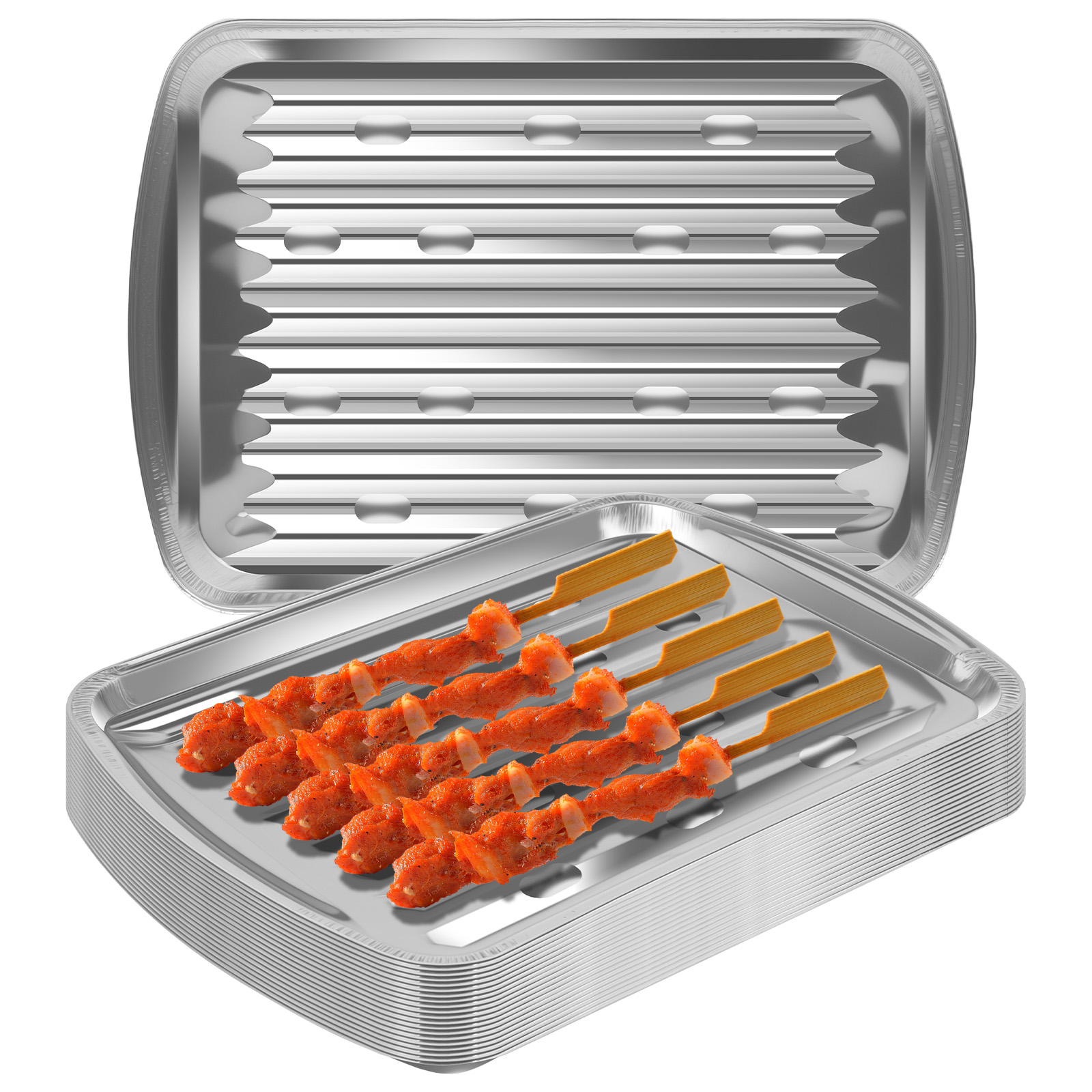 Kitchen Outdoor Camping - Aluminum Foil Trays Non-Stick Baking Pans
