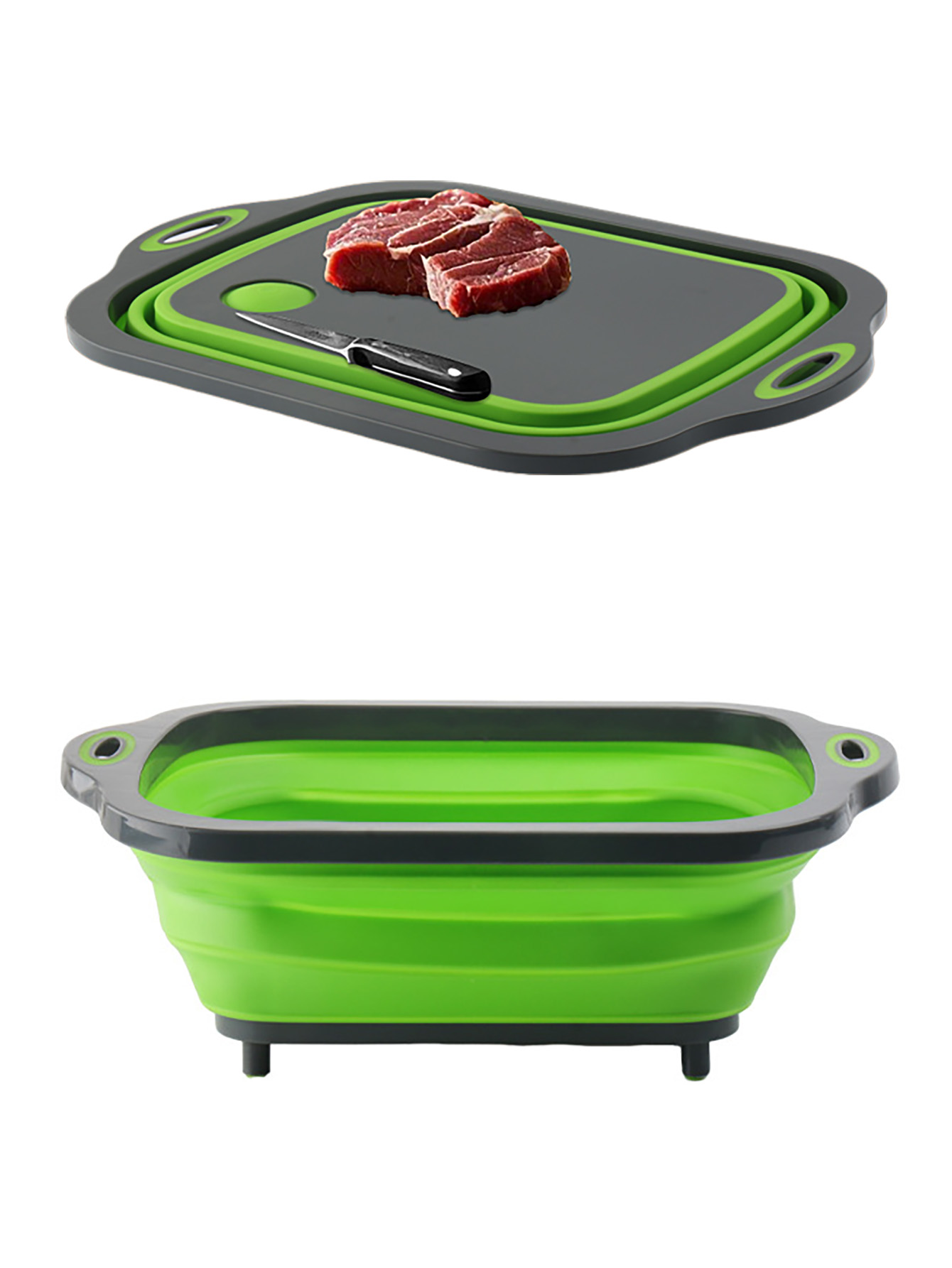 Outdoor Camping Sink - Camping Collapsible Cutting Board Dish Basin