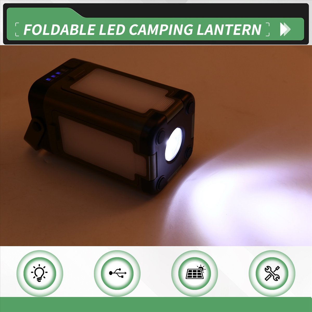 Camping Solar Lantern - X08A Foldable LED Camping Lantern Solar