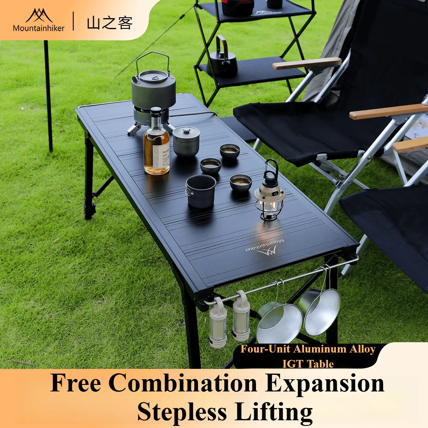 Outdoor Camping Gas Stove - Mountainhiker Portable Camping BBQ Grill Table
