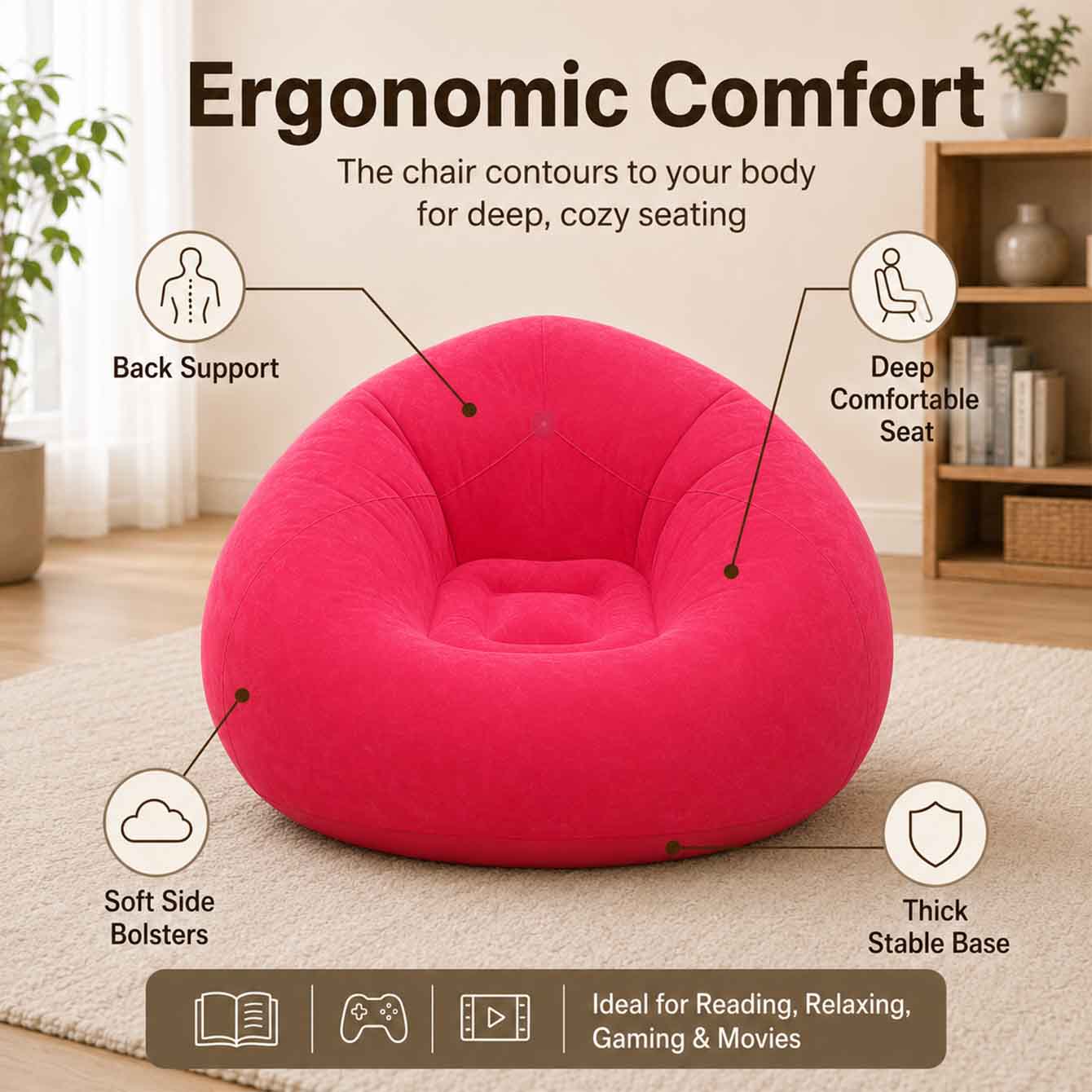 1PC Inflatable Bean Bag Chairs - Outdoor Camping Couch recension och pris