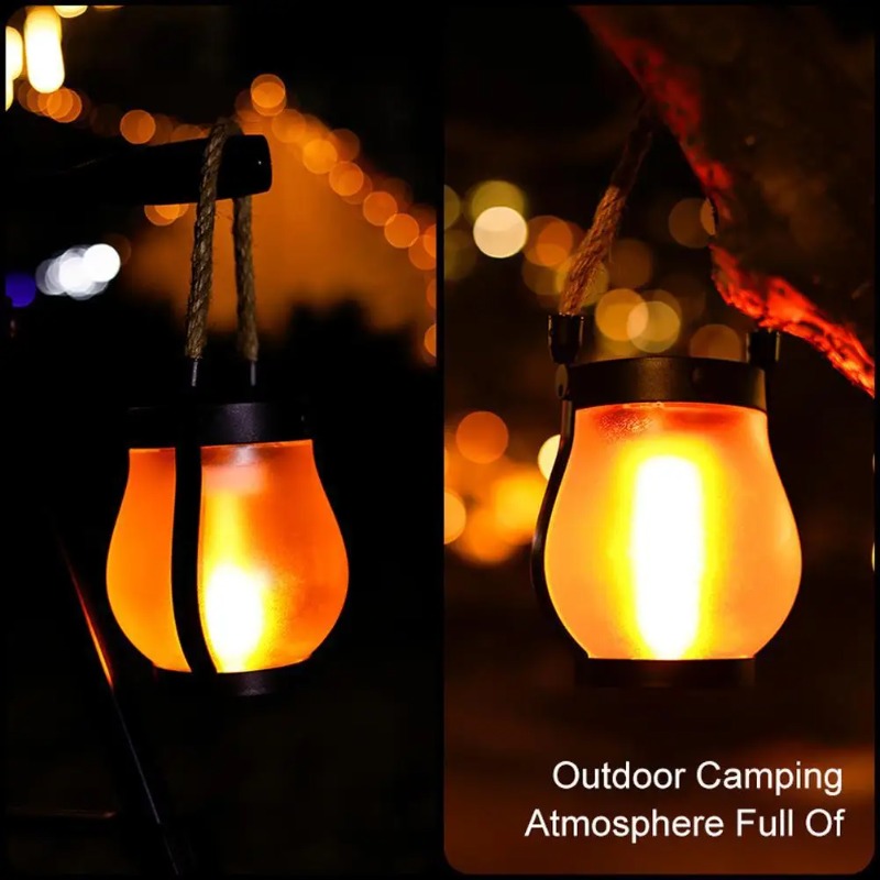 Solar Flame Lamp USB Rechargea - Camping Solar Lantern recension och pris
