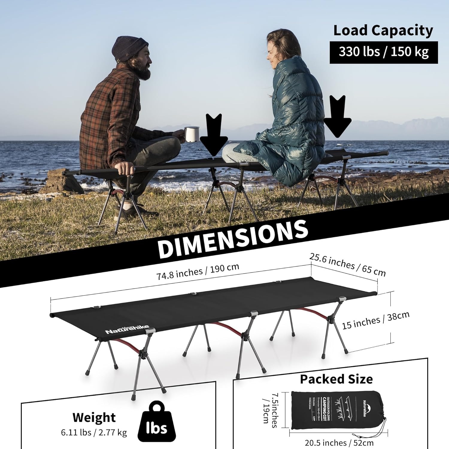 Naturehike Folding Camping Cot - Outdoor Camping Couch recension och pris