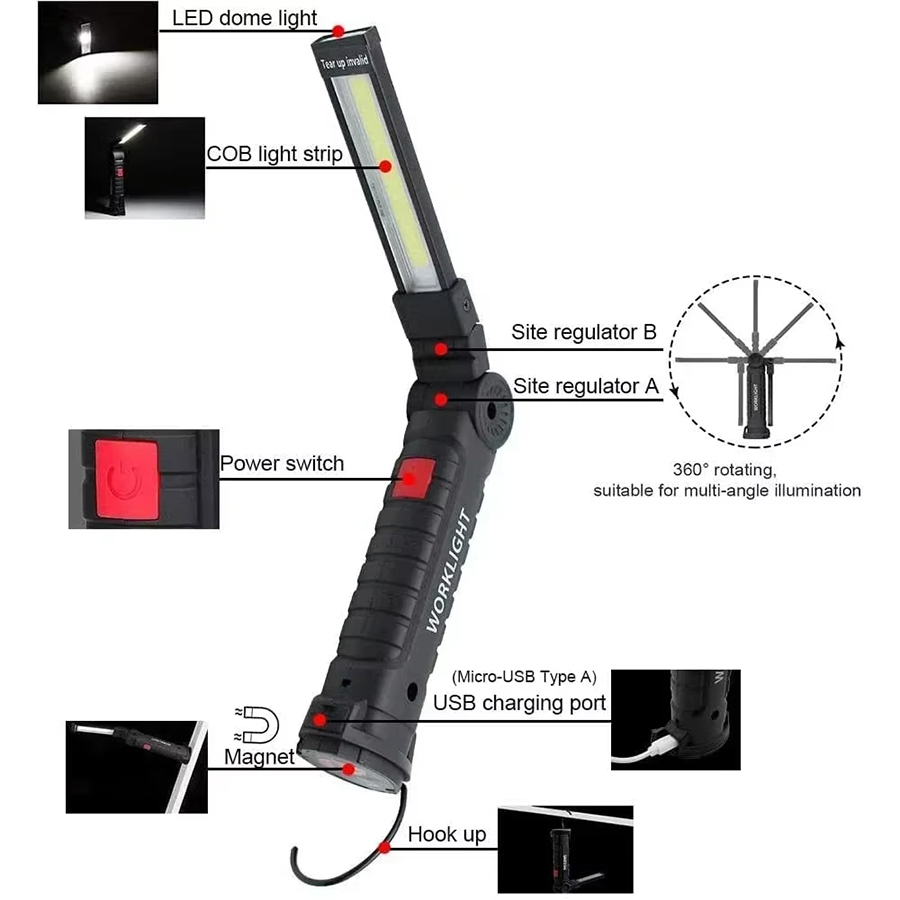 Portable LED Flashlight with M - Outdoor Camping Lamp recension och pris