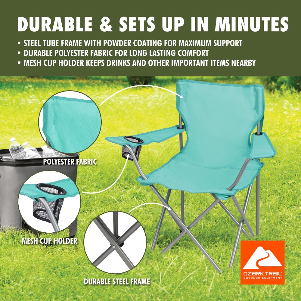 Foldable Quad Camping Chair wi - Outdoor Camping Loveseat recension och pris