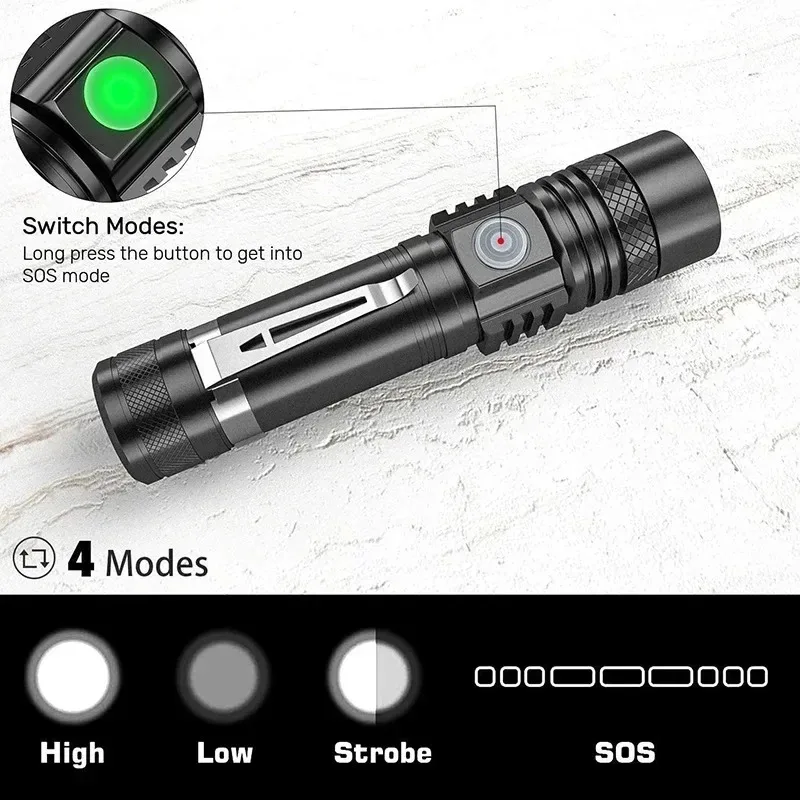 Rechargeable T6 Handheld Flash - Outdoor Camping Adventures recension och pris