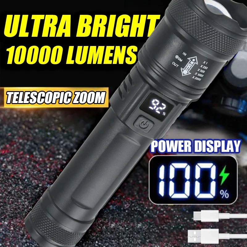 9900LM Powerful LED Flashlight - Outdoor Camping Adventure Lamp recension och pris