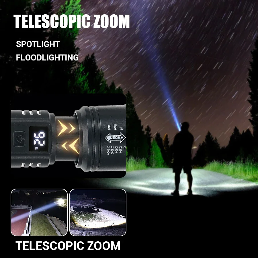 9900LM Powerful LED Flashlight - Outdoor Camping Adventure Lamp recension och pris