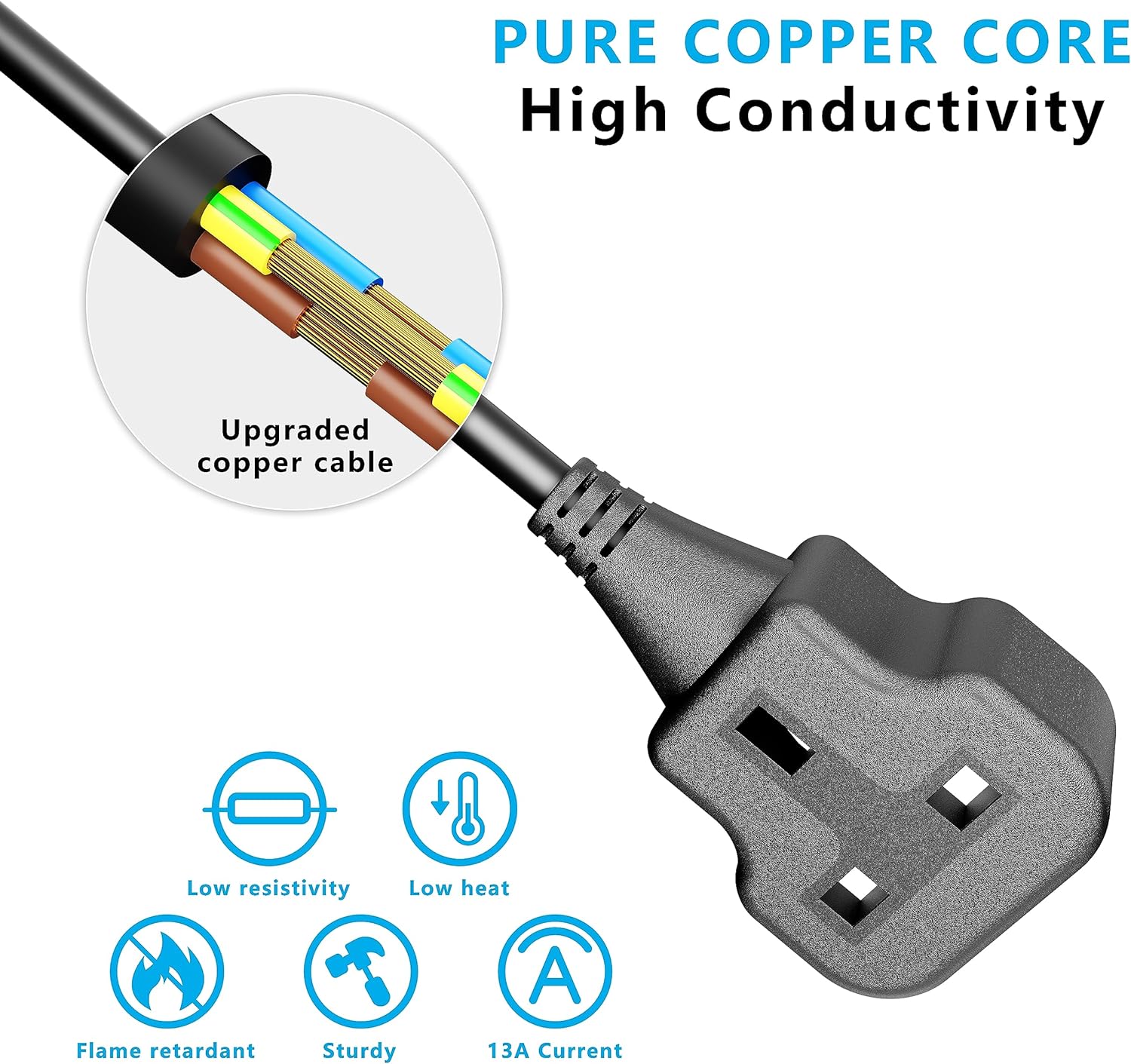 3pcs 13A 3 Plug UK Singapore M - Outdoor Camping In Singapore recension och pris