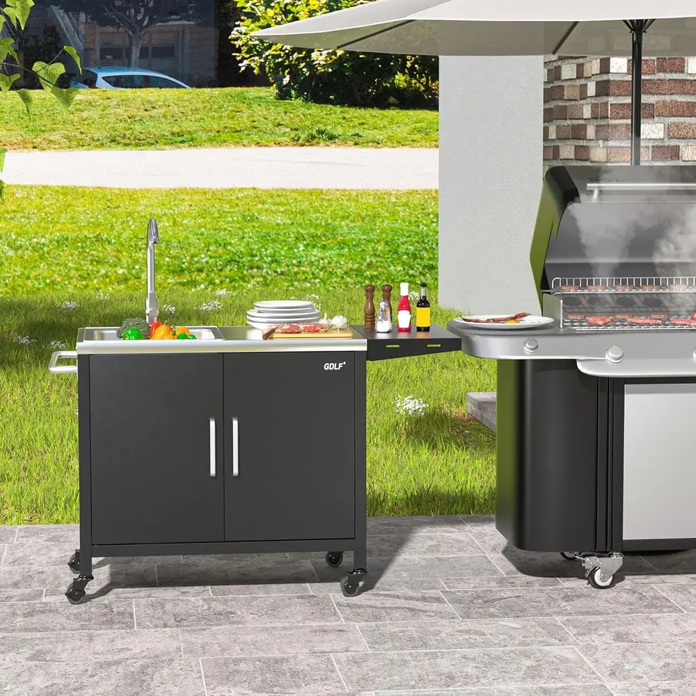 Outdoor Kitchen Island with St - Outdoor Camping Sink recension och pris