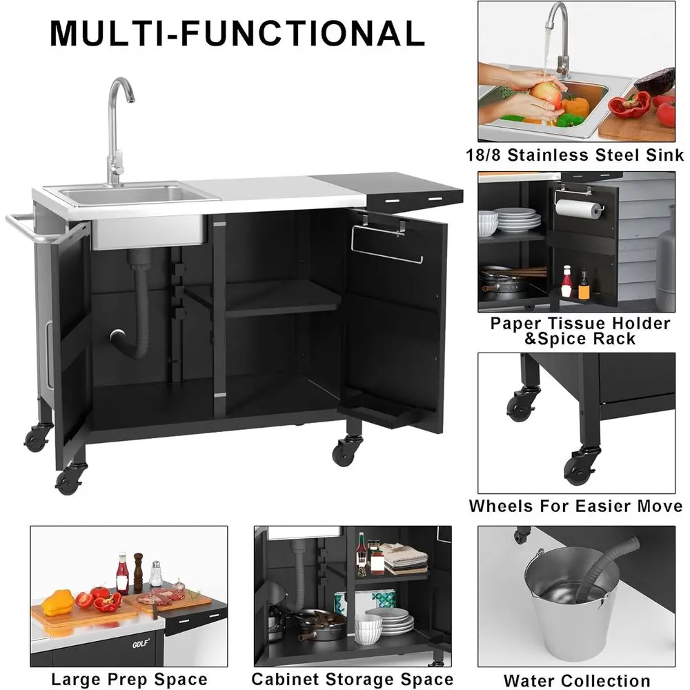 Outdoor Kitchen Island with St - Outdoor Camping Sink recension och pris