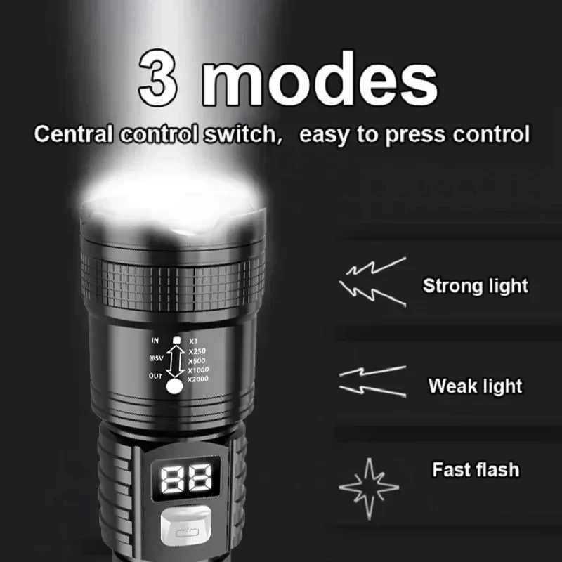 100000LM Super Bright Led Flas - Outdoor Camping Adventure Lamp recension och pris