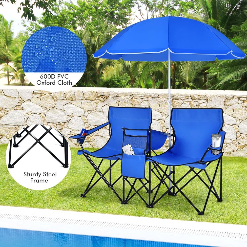 Portable Folding Picnic Chairs - Outdoor Camping Loveseat recension och pris