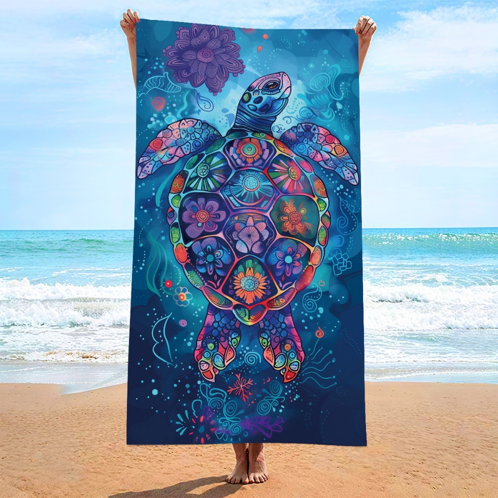Colorful Sea Turtle Beach Towe - Camp Towel Microfiber recension och pris