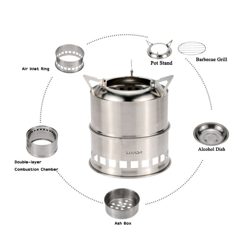 Lixada Stainless Steel Wood St - Outdoor Camping Sink recension och pris