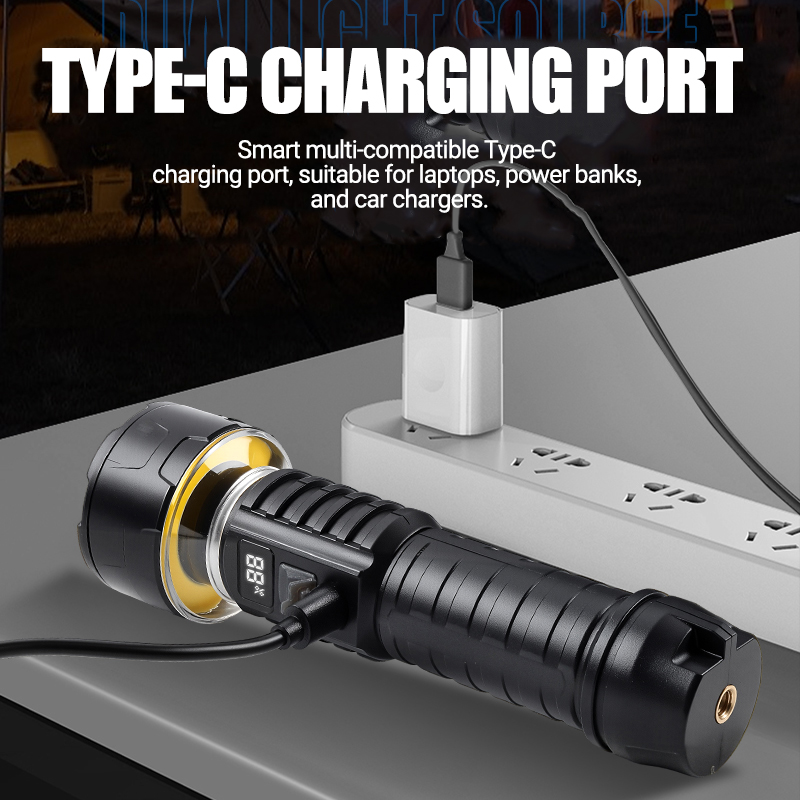COB LED Flashlight Rechargeabl - Outdoor Camping Lamp recension och pris
