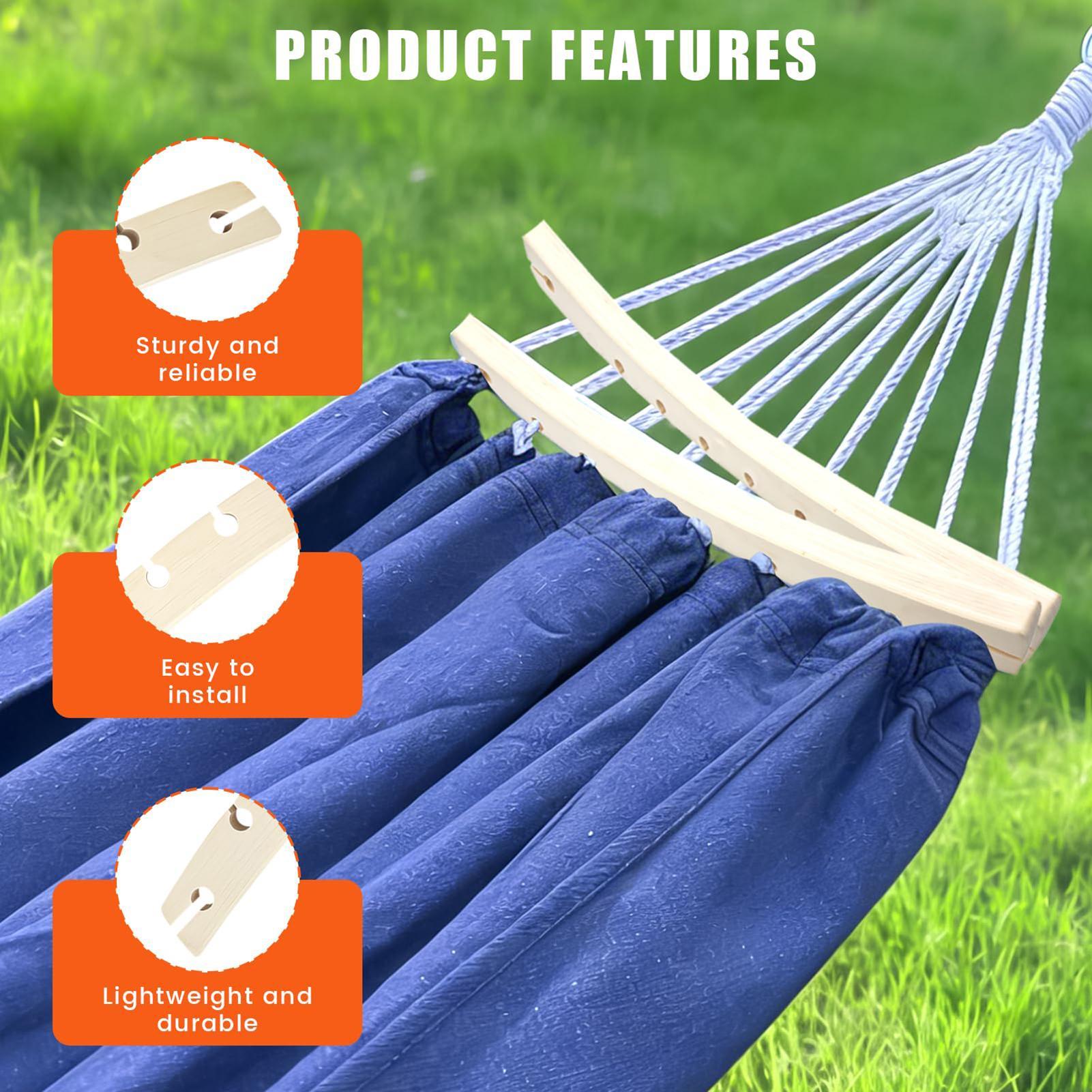 2 Pieces 10-Hole Wooden Hammoc - Outdoor Camping Hammock recension och pris