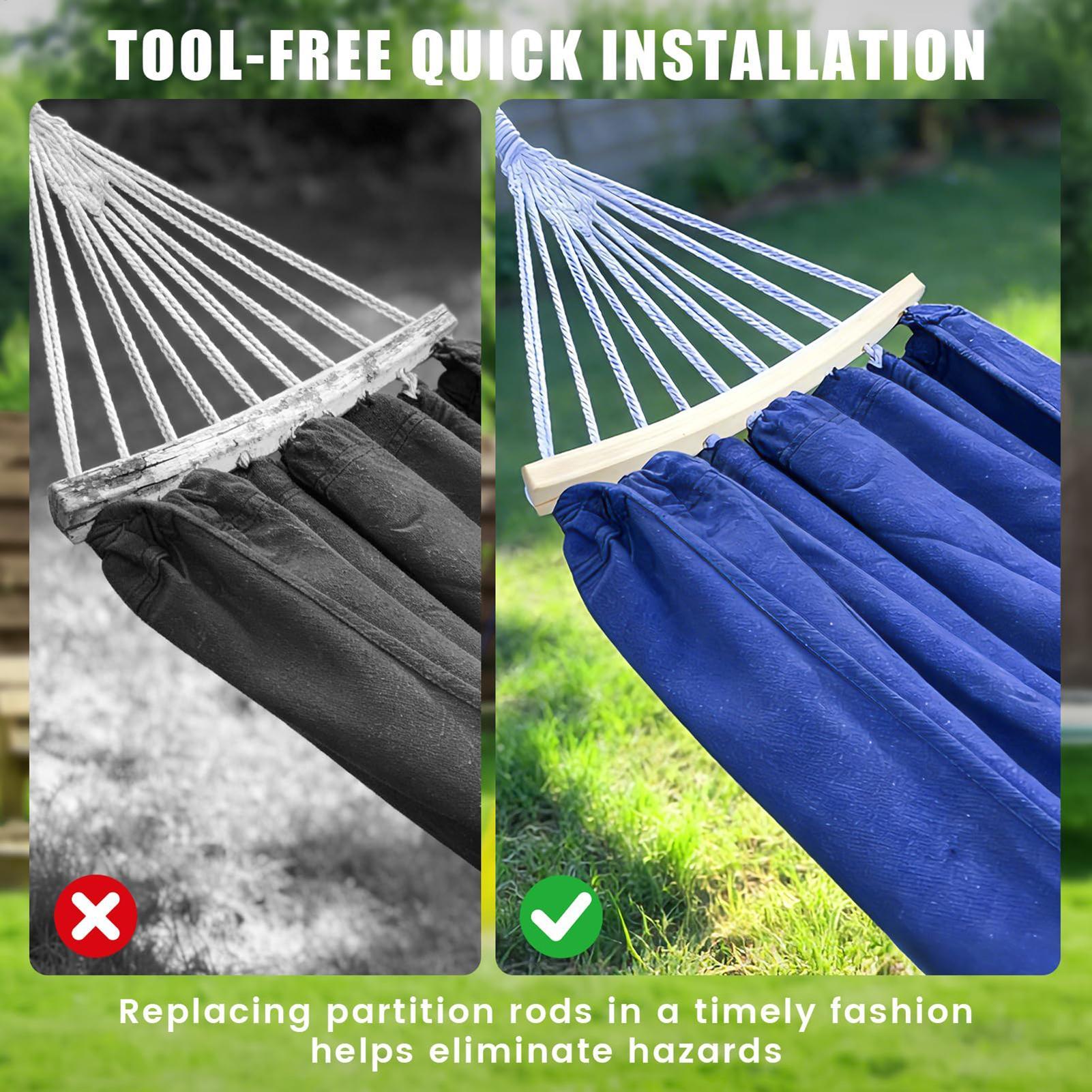 2 Pieces 10-Hole Wooden Hammoc - Outdoor Camping Hammock recension och pris