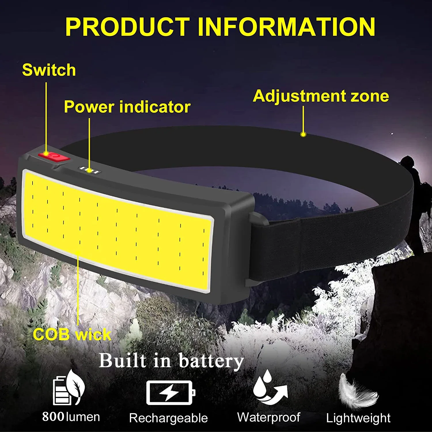 COB Portable LED Headlights Ou - Outdoor Camping Adventure Lamp recension och pris