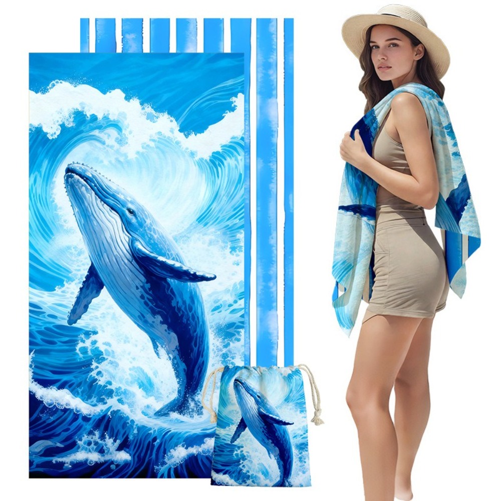 Fish Tail Print Beach Towels a - Camp Towel Microfiber recension och pris