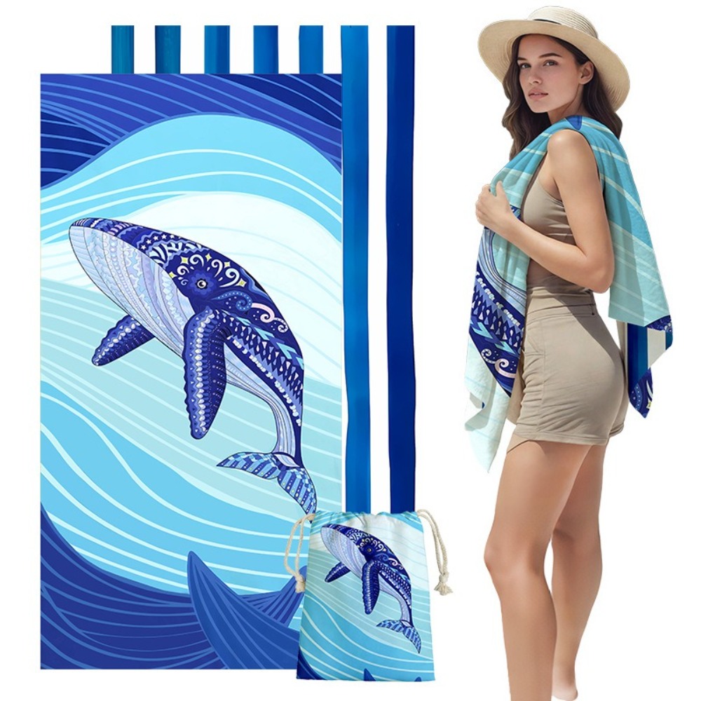 Fish Tail Print Beach Towels a - Camp Towel Microfiber recension och pris
