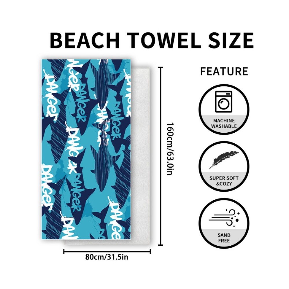 Fish Tail Print Beach Towels a - Camp Towel Microfiber recension och pris