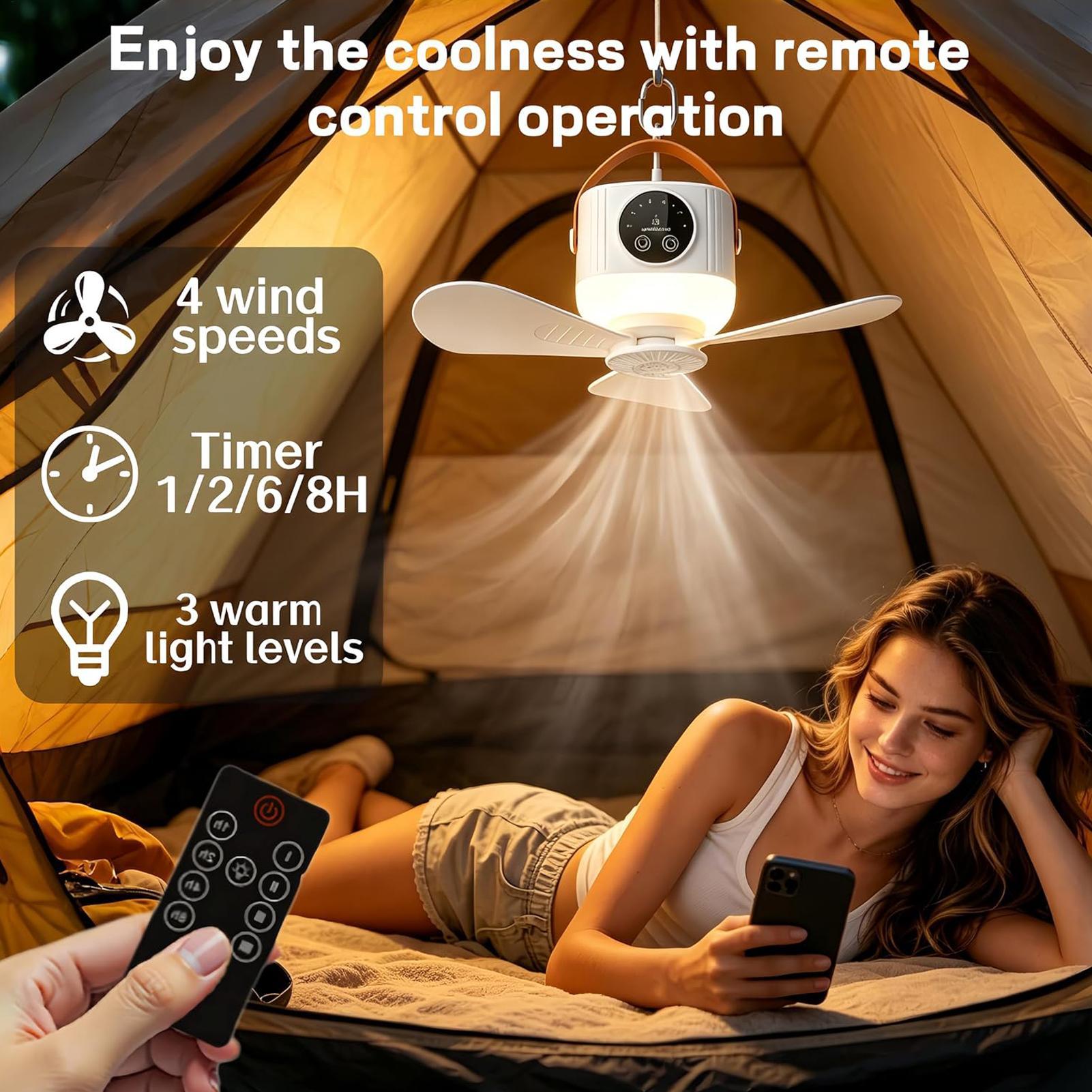 Rechargeable Hanging Fan 7200m - Outdoor Camping Misting Fan recension och pris