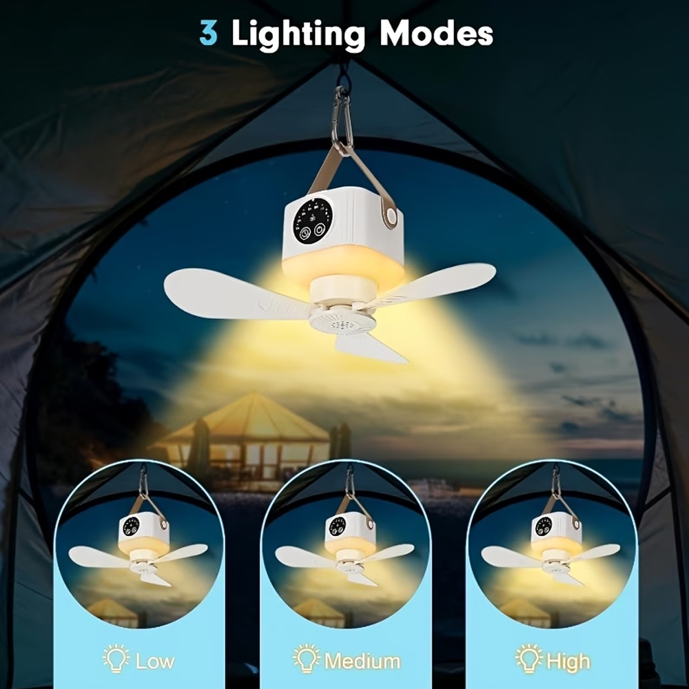 Portable Ceiling Fan with Ligh - Outdoor Camping Misting Fan recension och pris
