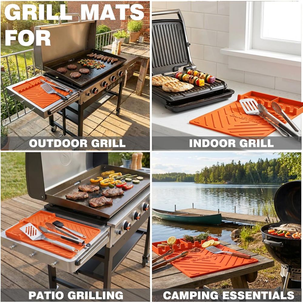 Silicone Grill Mats or Griddle - Kitchen Outdoor Camping recension och pris