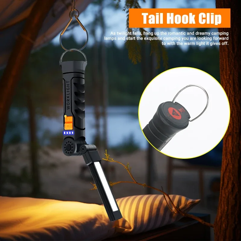 Portable COB LED Flashlight Re - Outdoor Camping Lamp recension och pris
