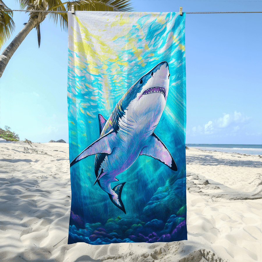 1pc Shark Pattern Sand-Proof M - Camp Towel Microfiber recension och pris