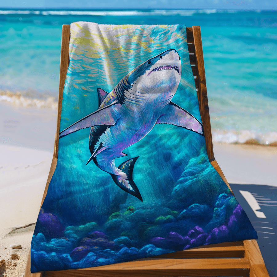 1pc Shark Pattern Sand-Proof M - Camp Towel Microfiber recension och pris