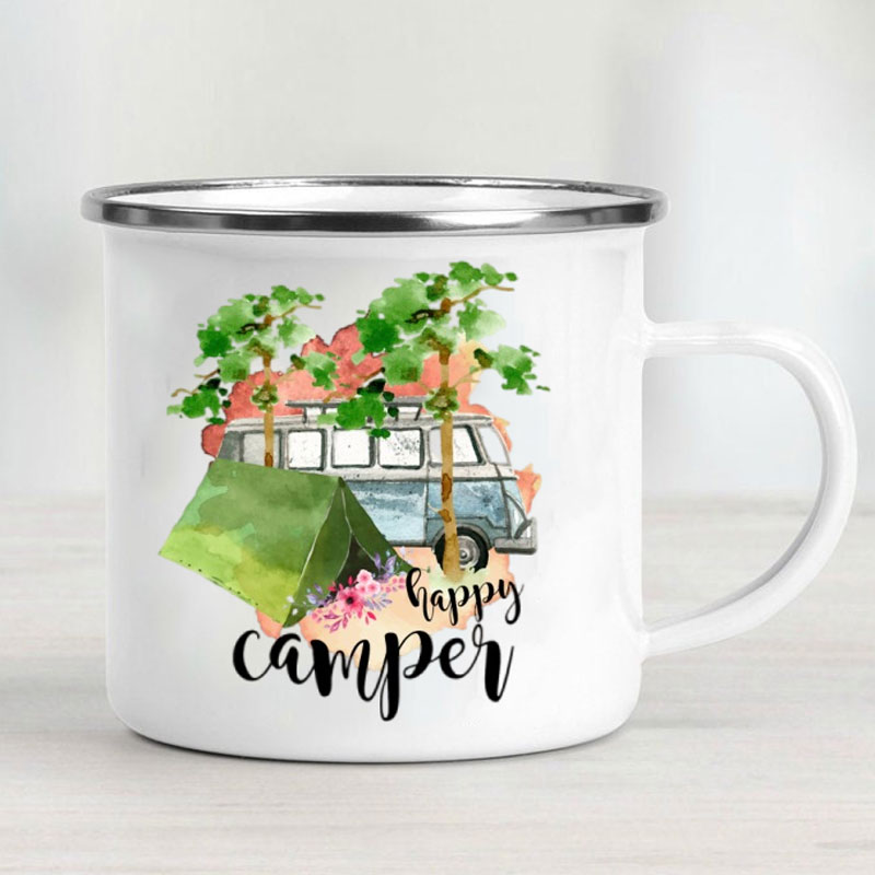 Camping Car Enamel Mug Adventu - Outdoor Camping Van recension och pris