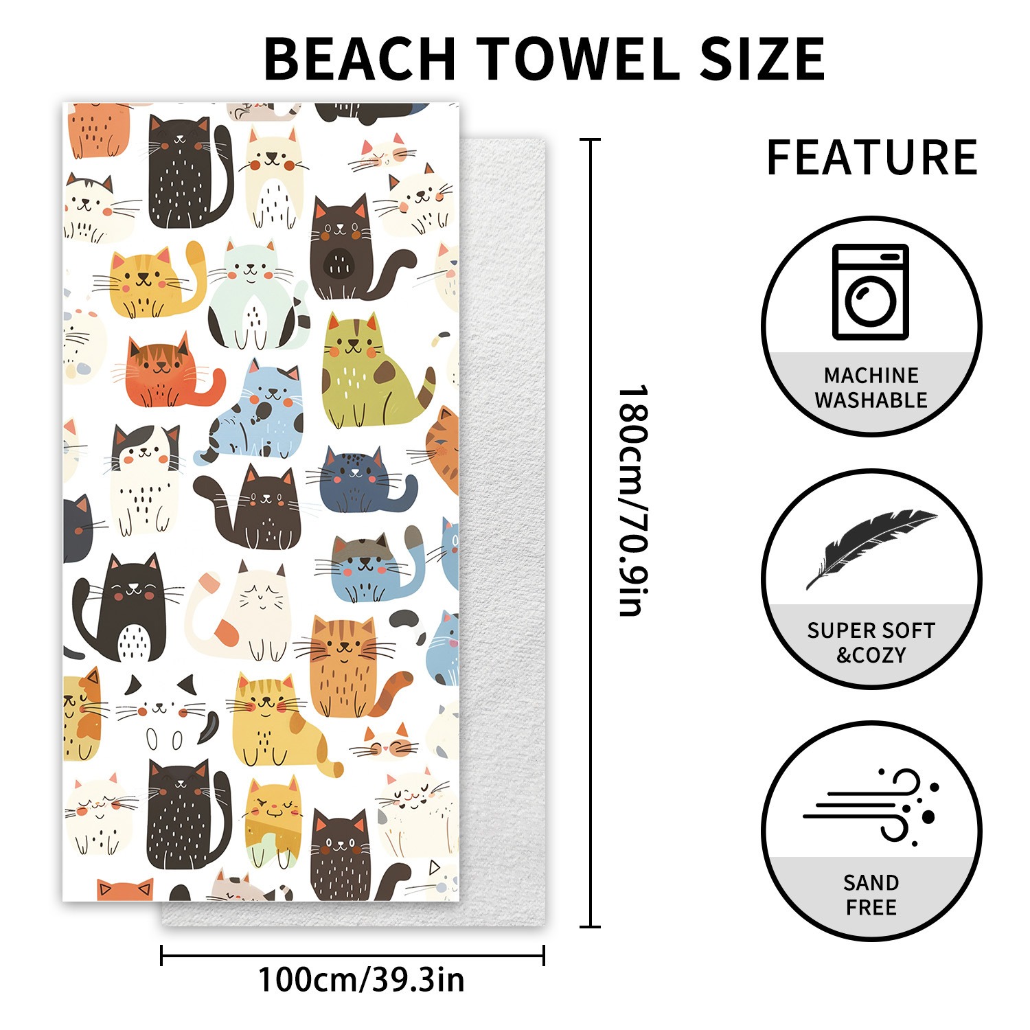 1PC Large Size Beach Blanket M - Camp Towel Microfiber recension och pris