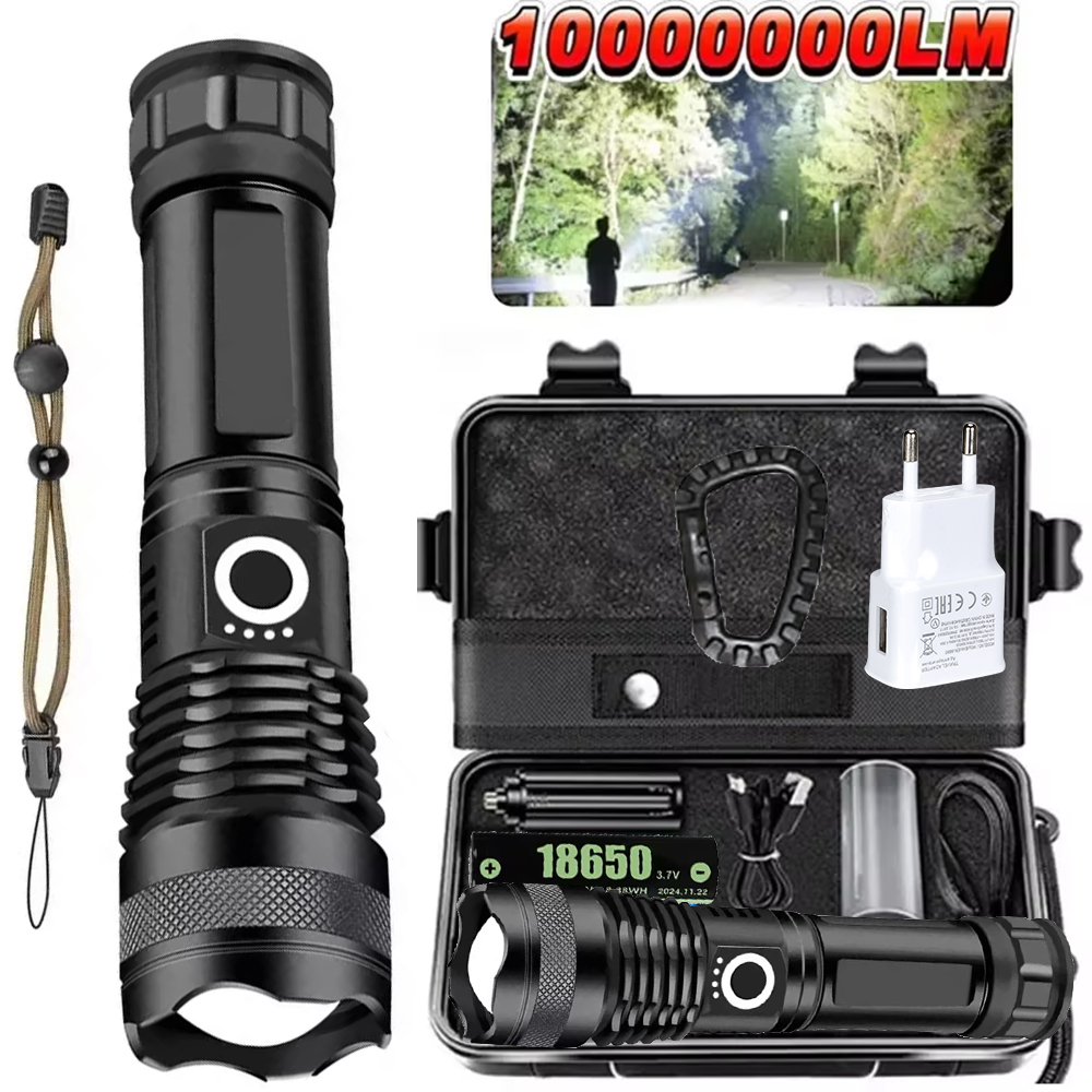 High Power LED Flashlight Rech - Outdoor Camping Lamp recension och pris
