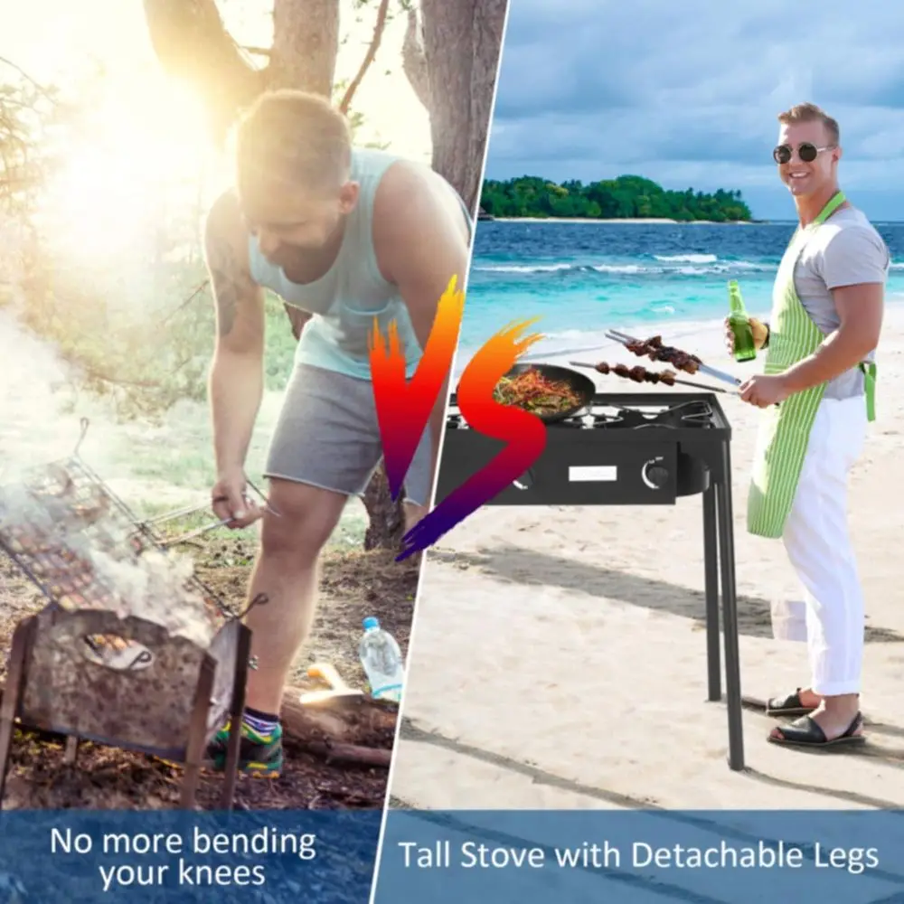 Portable 3-Burner Propane Gas  - Outdoor Camping Gas Stove recension och pris