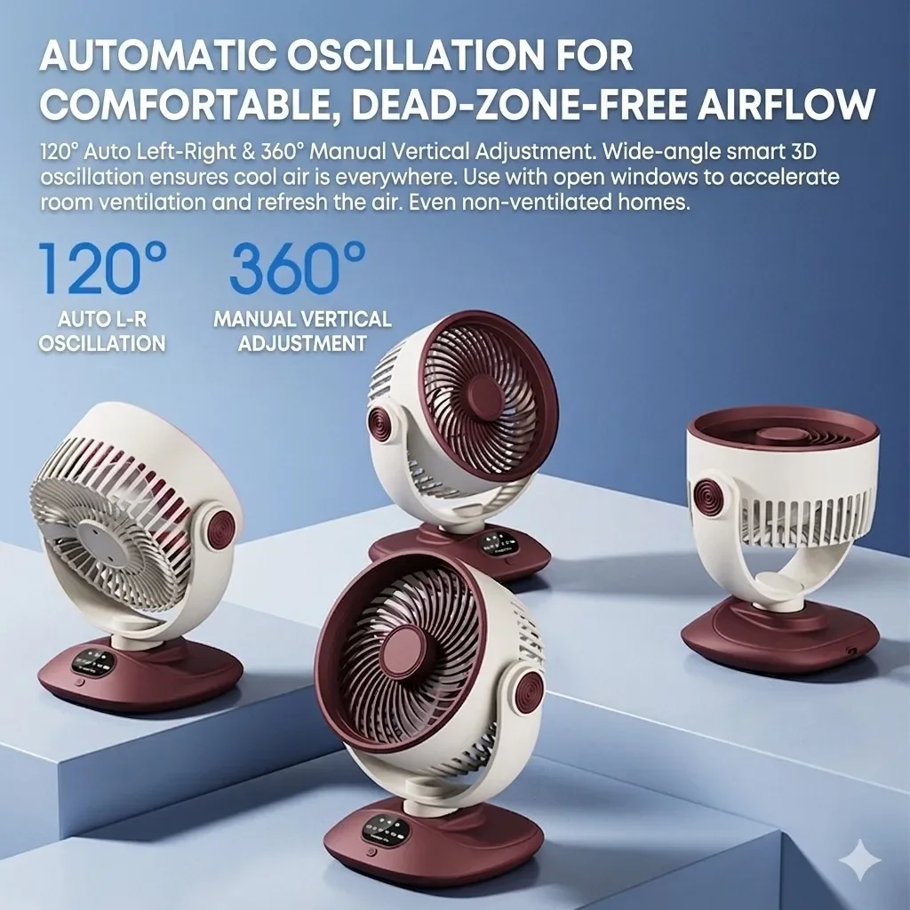 Desktop Fan Rechargeable Turbo - Outdoor Camping Misting Fan recension och pris